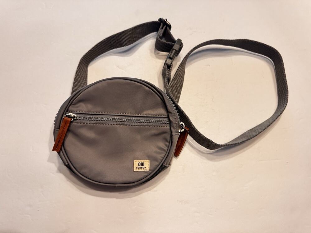 Ori London Gray Round Crossbody Bag Purse